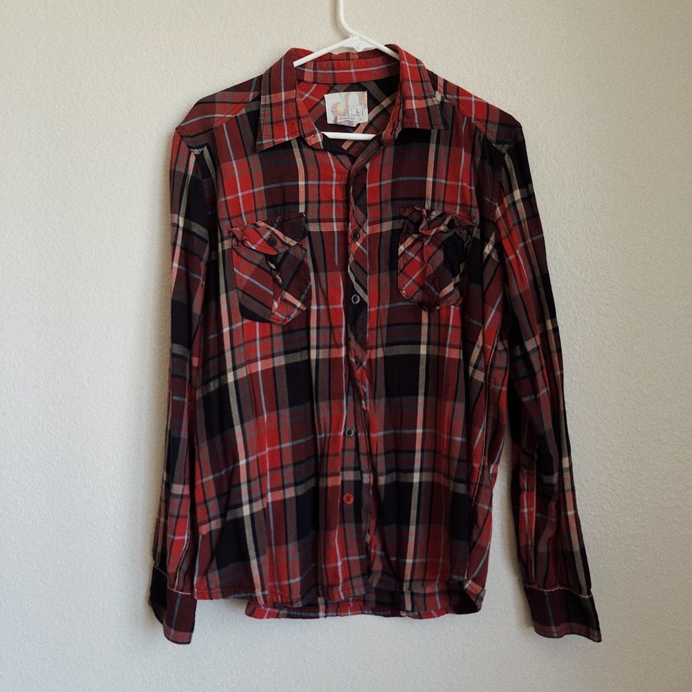 Oversized plaid top